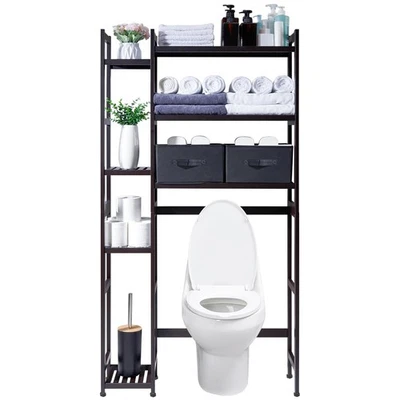 Homde Over The Toilet Storage with Basket and Drawer, Bamboo Bathroom Organizer - Image 1 of 4