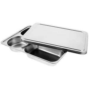 Stainless Steel Dinner Plate Four-compartment Food Tray Child Divided Plates - Picture 1 of 12