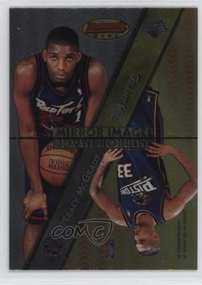 1997 Bowman's Best Mirror Image Tracy McGrady Grant Hill Kevin Garnett Rookie RC - Image 1 of 2