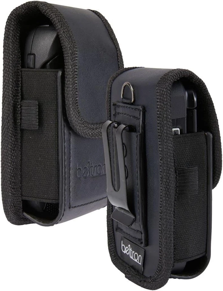 Universal Flip Phone Case, BELTRON Leather Vertical Pouch for TCL Black  - Image 1 of 4