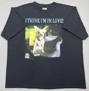 Camicia Vintage Taco Bell Uomo 2XL 1998 Chihuahua Dog Penso di essere innamorato USA - Foto 1 di 7