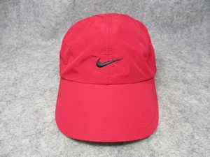 Nike Hat Cap Strap Back Red Dri-FIT Athletic Running Vent Mesh Mens Lightweight - Picture 1 of 11