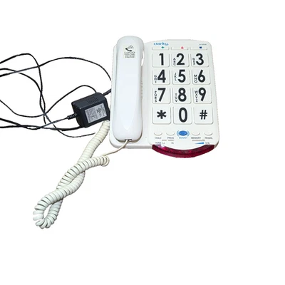 Телефон Clarity JV35W 76557.101 50 дБ большие белые клавиши - б/у проверенный рабочий - Изображение 1 из 4