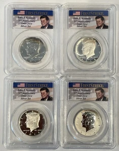 2014 Kennedy half dollar proof set, PCGS graded PR70, MS69, MS69, PR69 - Picture 1 of 10
