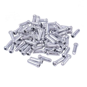 100 Bike Cable End Cap Silver Brake Shifter Wire Crimp Mountain Bicycle Aluminum - Picture 1 of 6