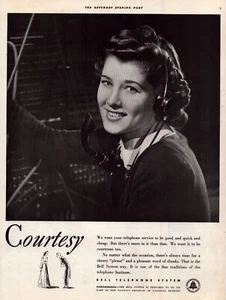 1940 Bell Telephone Woman Switchboard Operator Courtesy Vintage Print Ad-CRC1 - Picture 1 of 2