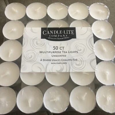Tealights Candle-Lite 50 unidades multiusos luces de té sin perfume nuevas Foto 1 de 4