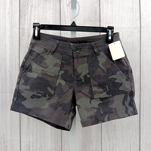 Prana Woman's Grey Camo Shorts, Size 0, Light Grey and Dark Grey 6-AD10 - Picture 1 of 7