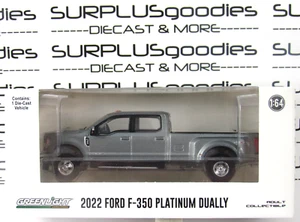 2025 Greenlight 1:64 Gray 2022 FORD F350 F-350 Platinum Dually Pickup Truck - Picture 1 of 10