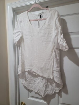 Blusa túnica blanca cáñamo stella carakasi para mujer talla S Foto 1 de 4