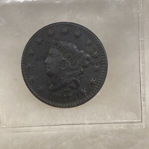 1827 Coronet Head Large Cent in CH/AU Condition Needs To Be Graded Amazing Color