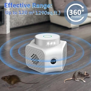 Mouse Repellent Ultrasonic Plug-in Squirrel Rodent Mice Deterrent Rat Control - Picture 1 of 8