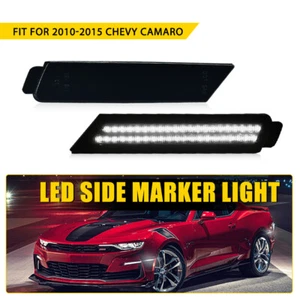 2PCS AUXITO Front Smoked Bumper Side Marker LED Light Fit Chevy Camaro 2010-15 - Picture 1 of 10