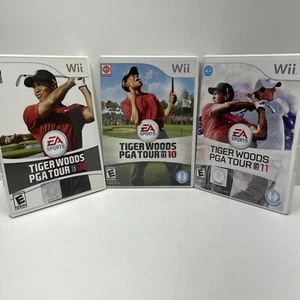 Tiger Woods PGA Tour 08, 10, 11 (Nintendo Wii) CIB Complete 3 GAME LOT - Picture 1 of 11