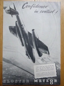 10/1949 PUB GLOSTER FLUGZEUG METEOR 8 SBAC AIR DISPLAY ZURAKOWSKI ORIGINAL ANZEIGE - Bild 1 von 1