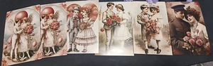 KONVOLUT 6 SEHR SCHÖN!  NEUE ROMANTISCHE/VIKTORIANISCHE THEMEN LEERE POSTKARTEN - Bild 1 von 4