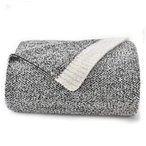 Cozy Knit Throw Blanket, Soft Washable Knitted Blanket for Throw 50"x 60" Black - Picture 1 of 8