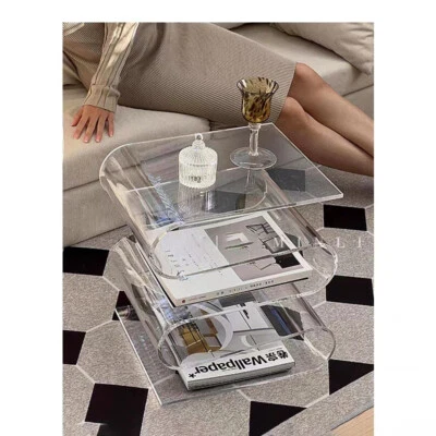 Nordic acrylic sofa side a few minimalist design rack homestay S-shaped magazine - Image 1 of 4