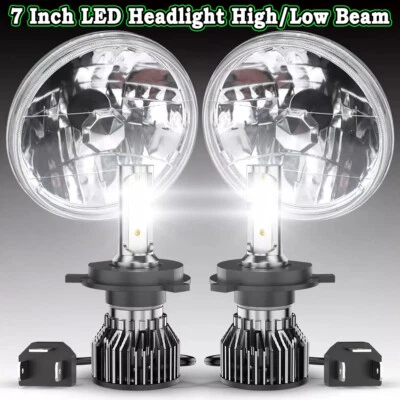 Par de faróis de LED brancos redondos de 7 polegadas alto-baixo para Datsun 280ZX/240Z/260Z/280Z - Imagem 1 de 4