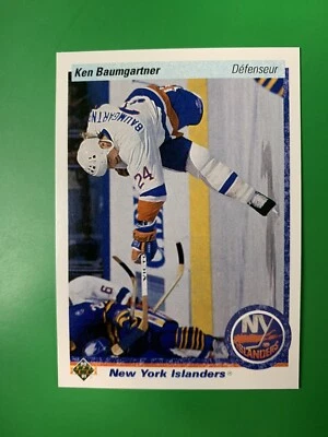 1990-91 Upper Deck French Ken Baumgartner RC New York Islanders #439  - Image 1 of 2