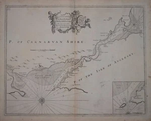 BANGOR UND CARNARVAN VON CAPT GREENVILLE COLLINS, UM 1750. - Bild 1 von 1