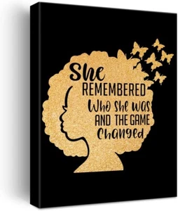 She Remembered Who She was 40x50cm Stretched Inspiration Canvas Wall Art Print - Picture 1 of 3