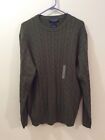 NWT | Roundtree & Yorke Cotton Knit Sweater Men's Large Pull Over Olive Green