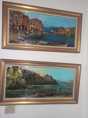 lot  deux peintures huile encadrées Paul JOUVET - Photo 1/4