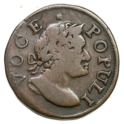 Moneda colonial de cobre de medio centavo 1760 N-9 R-3 Voce Populi 1/2 p Foto 1 de 2