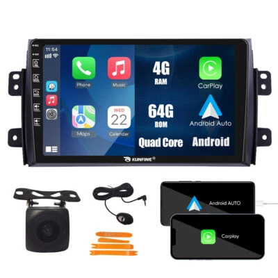 For Suzuki SX4 2006-2013 Carplay Android Car Stereo Radio GPS Navi WiFi BT 4+64G - Image 1 of 4