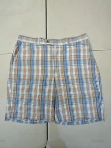 Cutter & Buck Men's Blue Plaid Shorts US Size 36 EUR 52 100% Cotton - Picture 1 of 8