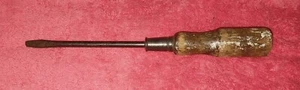 Antique UNMARKED 9-1/2" Slotted Screwdriver w/ Wood Handle - AUTO TOOL KIT - Picture 1 of 4