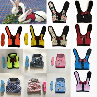 Small Animals Mesh Lead Vest Harness With Leash Cat Puppy Rabbit Clothes S/M/L - Image 1 of 4