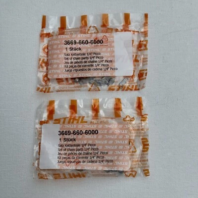 2X Stihl OEM piezas de cadena 1/4" preestablecidos eslabones correas de amarre 3669-660-6000 stock en EE. UU. Foto 1 de 4