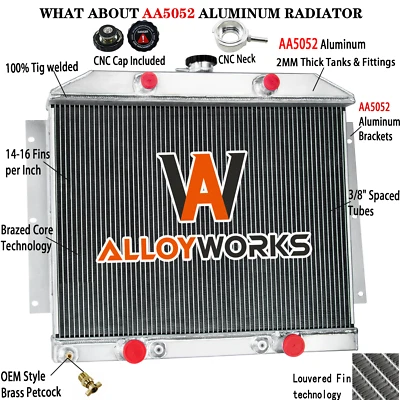 4 Row Radiator For 1949-1951 Mercury Monterey 3.7L 4.2 w/ Flathead Configuration Foto 1 de 4