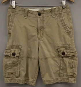VTG Abercrombie Kids Cargo Shorts YOUTH BOYS 15/16 Khaki/Tan Distressed Pockets - Picture 1 of 19