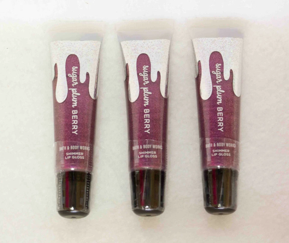 Bath & Body Works Sugar Plum Berry Lip Gloss Set of 3