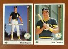 1989 Upper Deck JOSE CANSECO #371 + MARK MCGUIRE #300 Oakland A's Bash Bros