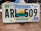 Tennessee License Plate "Sunrise Design" ARL 509 2001 Davidson Rustic Vintage