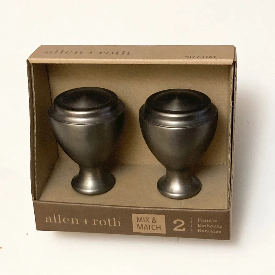 Allen + Roth Juego de 2 Acabados de Barra de Cortina para Cortina Acabado de Peltre Cepillado 0773161 Foto 1 de 1