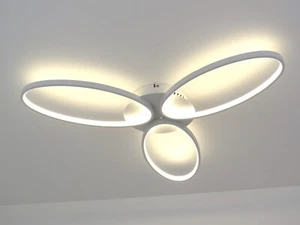 plafoniera moderna a led lampada soffitto soggiorno camera da letto bagno cromat - Foto 1 di 6