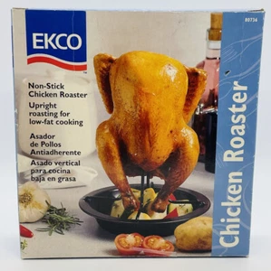 Vintage EKCO Non-Stick 3 Pc. Upright Chicken Roaster - EASY CLEAN Used w/damage - Picture 1 of 12