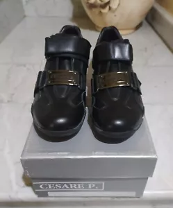 Scarpe / Sneakers Uomo CESARE P. Tomaia Pelle Nero tg. 39 MADE IN ITALY Nuovo - Foto 1 di 12