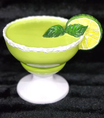 Margarita w Lime Stool MINI VERSION 6" Food Decor Tabletop Whimsy Bar Tiki Pool - Image 1 of 4