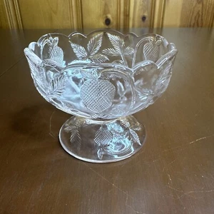Vintage Cambridge Glass Company Inverted Strawberry miniature punch bowl Pink - Picture 1 of 7
