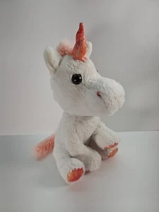 Goffa Plush Unicorn White Pink Sparkle Stuffed Animal 9 inch - Picture 1 of 6