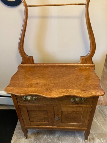 Antique Vintage Oak Dry Sink / Wash Cabinet Cover