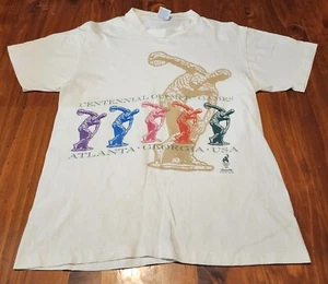 Vintage Olympics Tee Medium Hanes 1996 Heavyweight Atlanta USA Centennial Games  - Bild 1 von 10