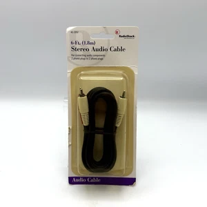 NEW RadioShack 42-2352 6-Ft. Stereo Audio Cable 2 Phono Plugs To 2 Phono Plugs - Picture 1 of 8