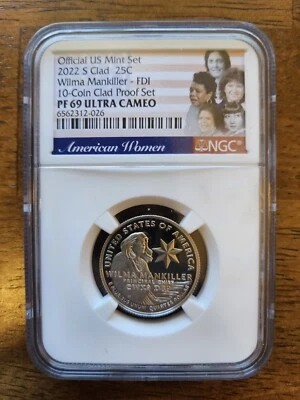 2022 S Wilma Mankiller 25c NGC PF69 Ultra Cameo American Women Quarter - Image 1 of 3